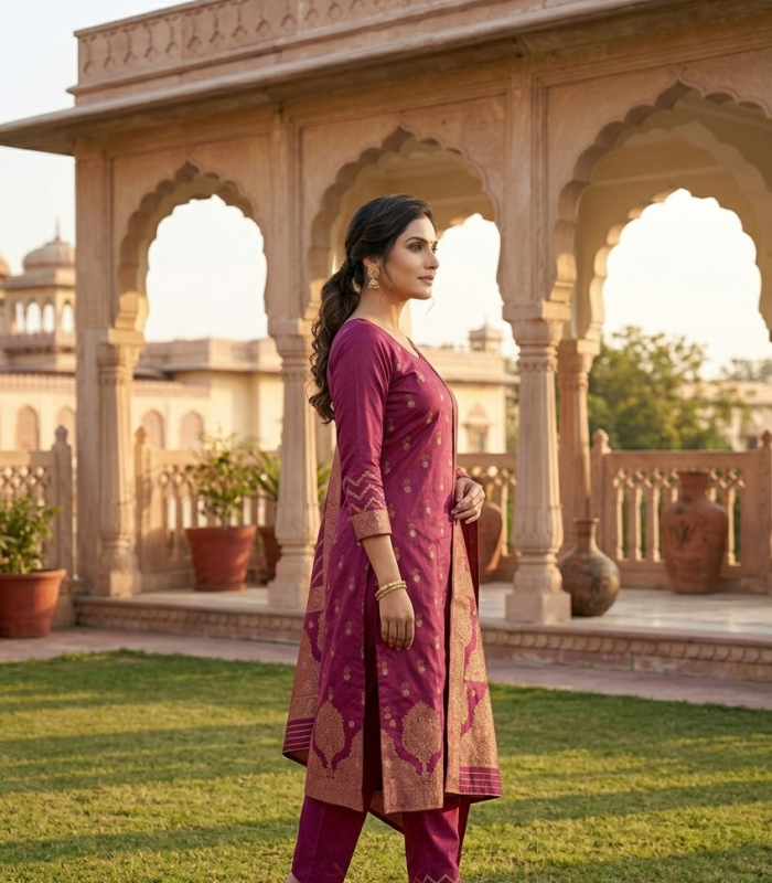 Royal Banarasi Silk Zari Suit